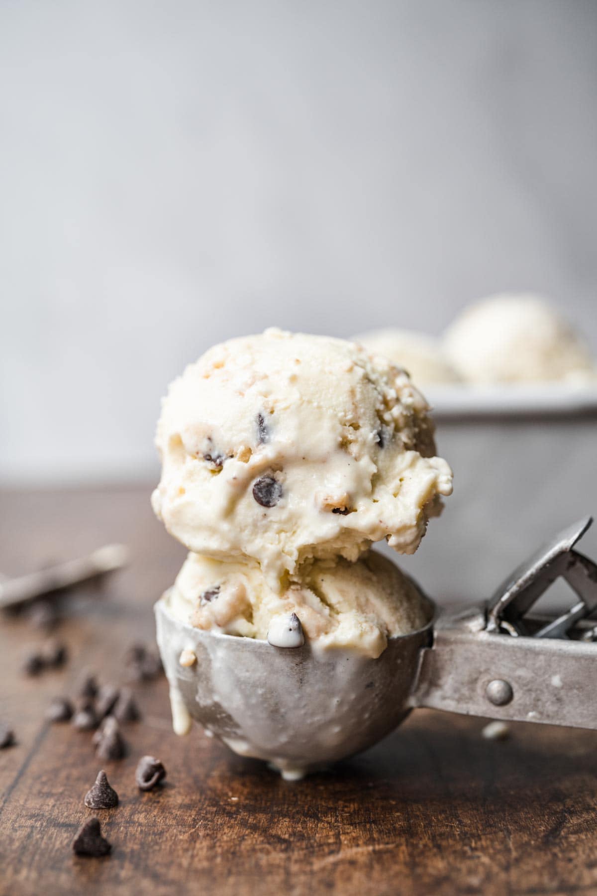 Chocolate Chip Cookie Dough Ice Cream scoops