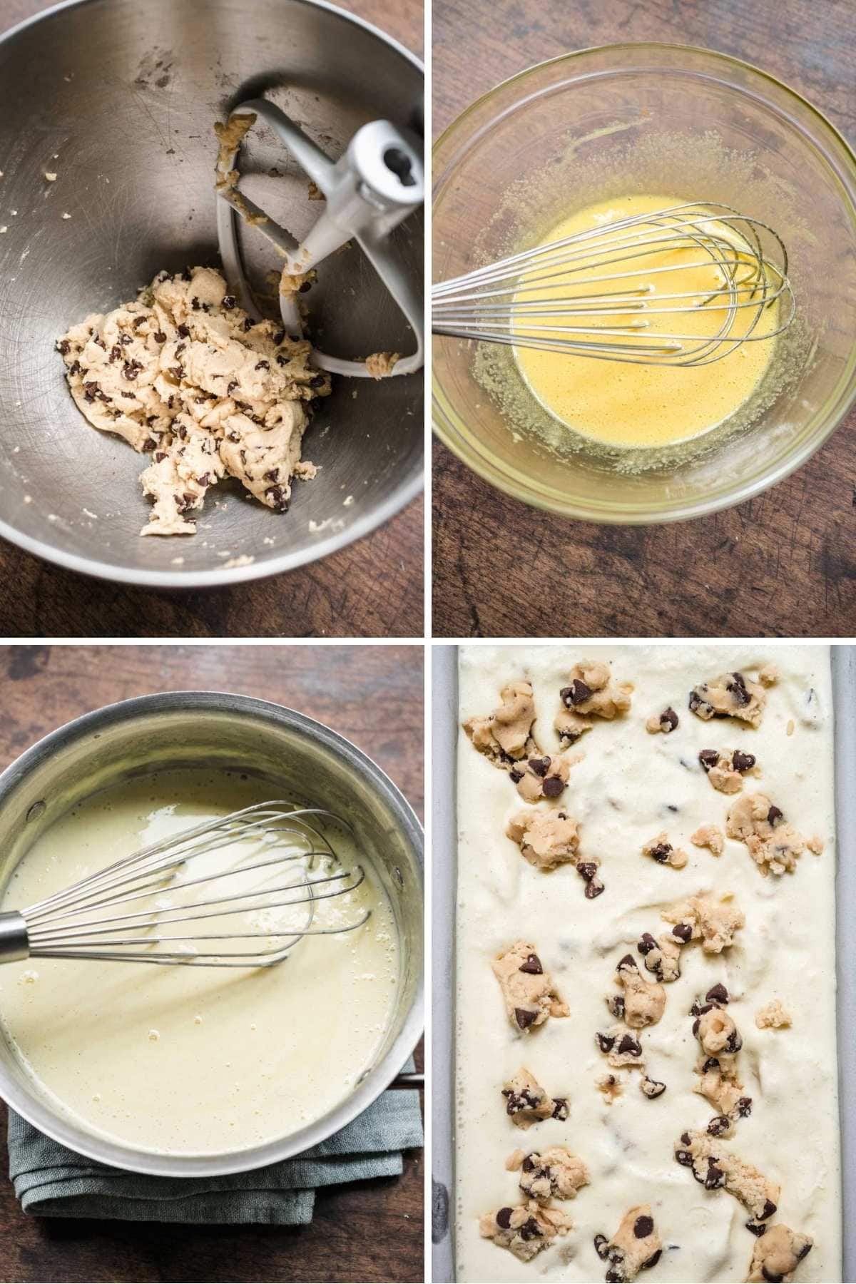 Chocolate Chip Cookie Dough Ice Cream collage