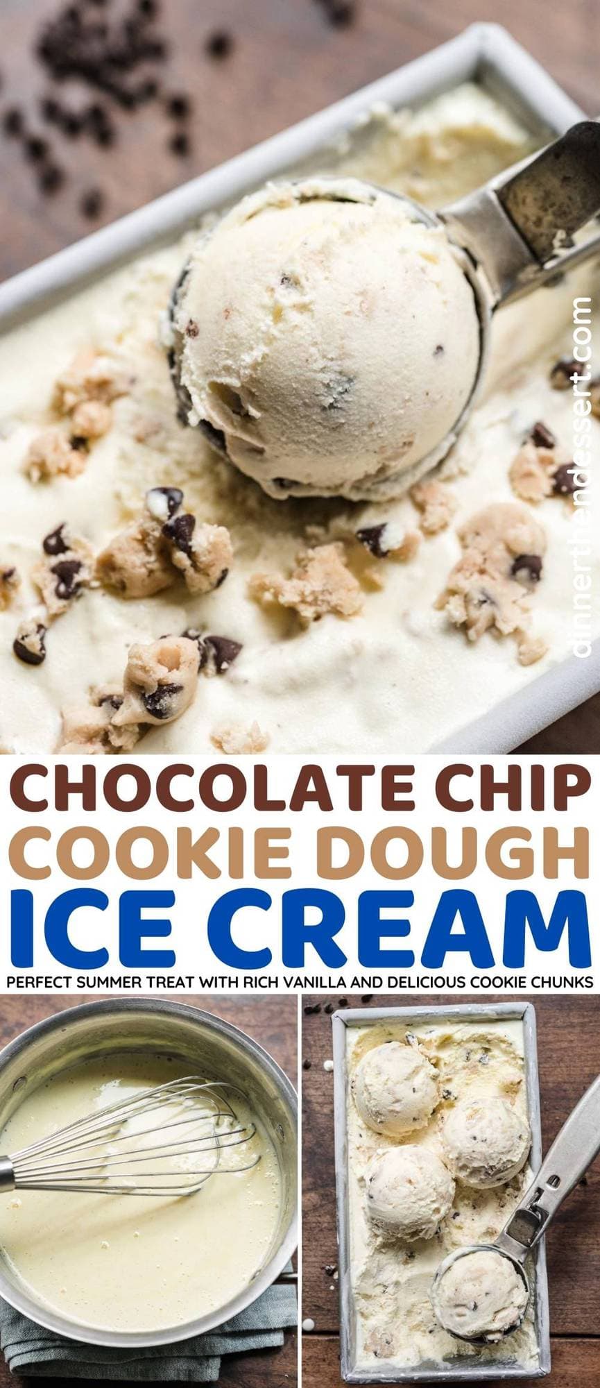 Chocolate Chip Cookie Dough Ice Cream collage