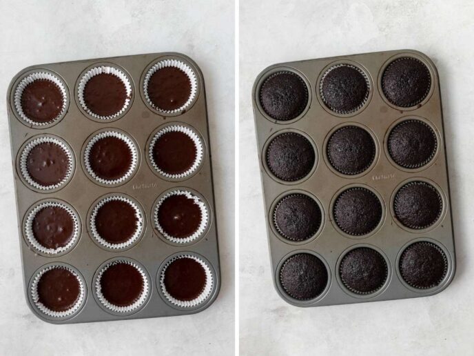 Chocolate Peanut Butter Cupcakes collage