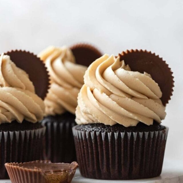 Chocolate Peanut Butter Cupcakes collage