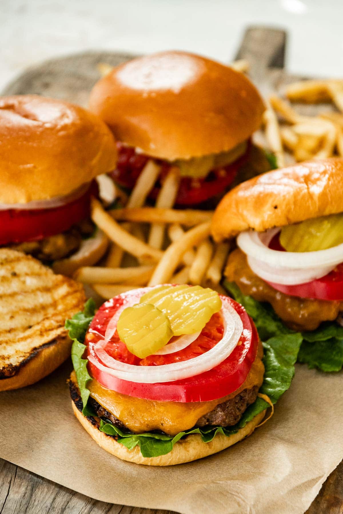 Classic Burgers on serving plate