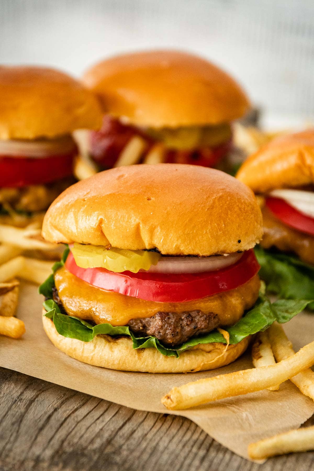 Classic Burgers on serving plate