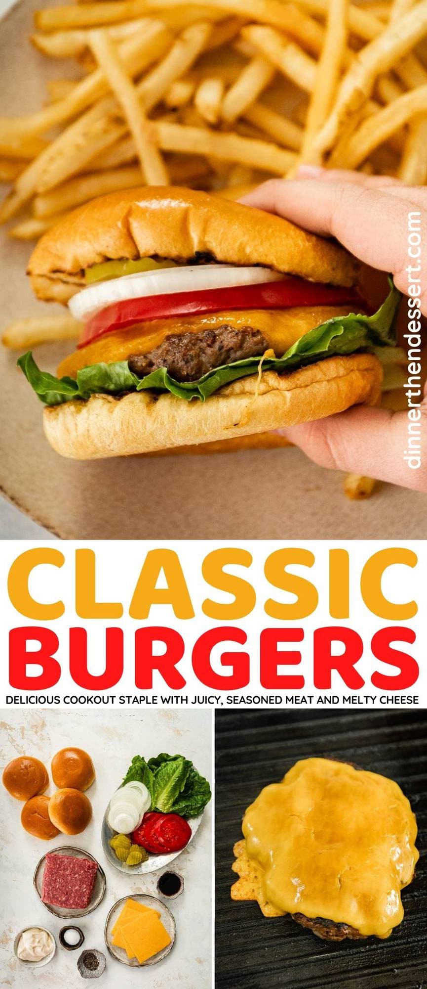 Classic Burgers on serving plate
