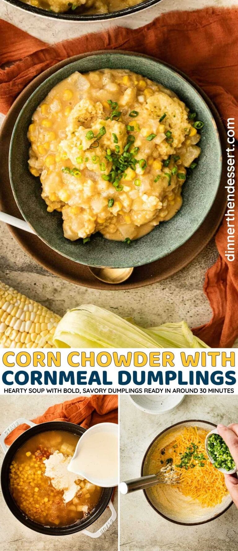 Corn Chowder with Cornmeal Dumplings Recipe - Dinner, then Dessert