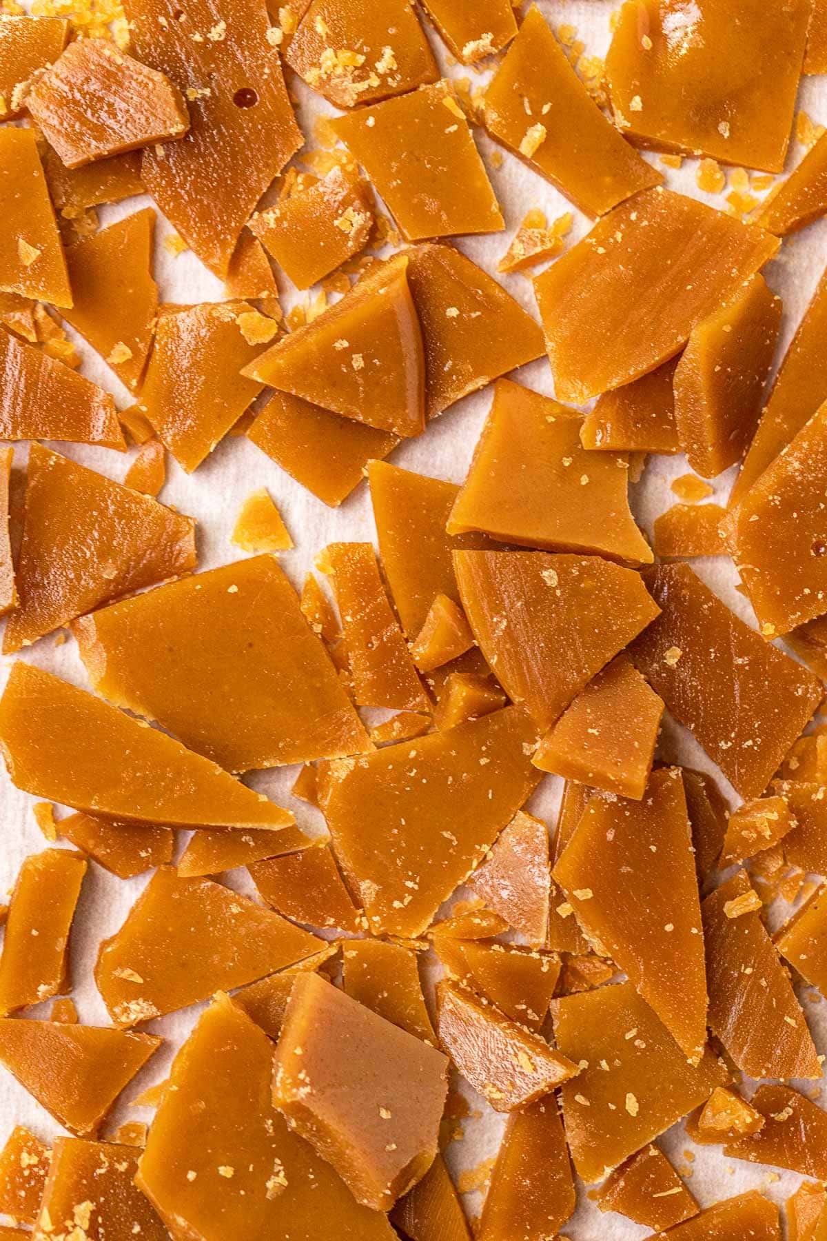 Easy Toffee Bits on pan