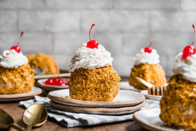 Fried Ice Cream on a plate