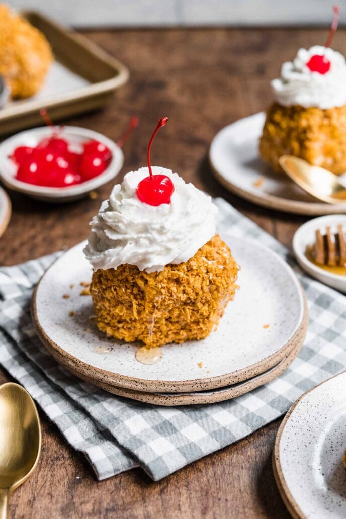 Fried Ice Cream on a plate