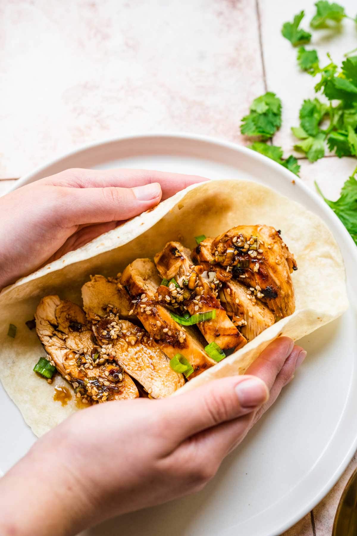 Grilled Korean Chicken in a wrap