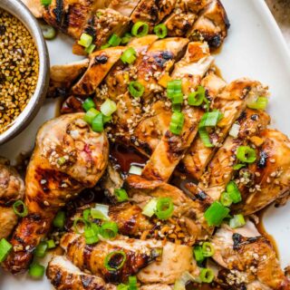 Grilled Korean Chicken on serving tray 1x1