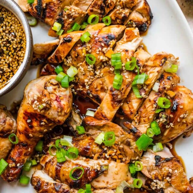 Grilled Korean Chicken on serving tray 1x1