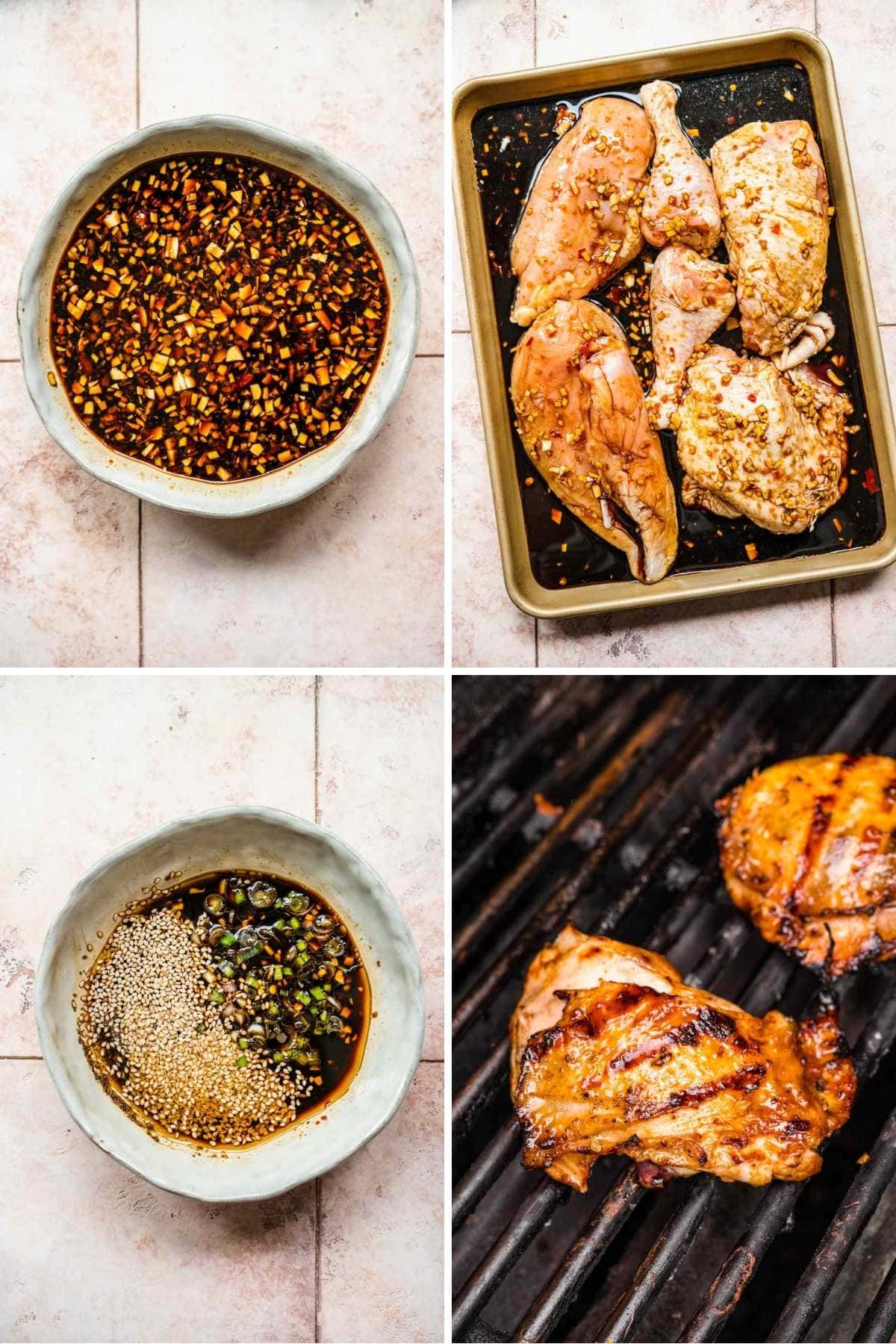 Grilled Korean Chicken collage