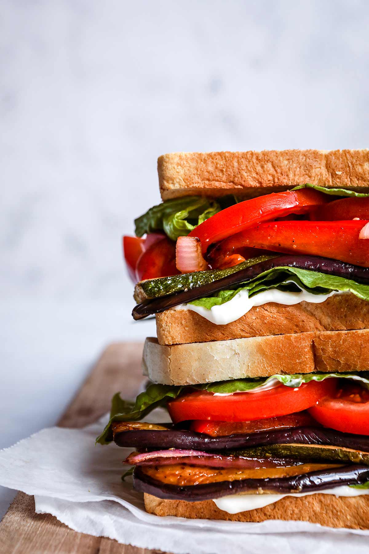 Grilled Veggie Sandwich stacked