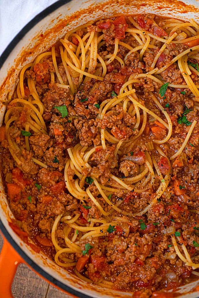 close up of pasta and sauce 
