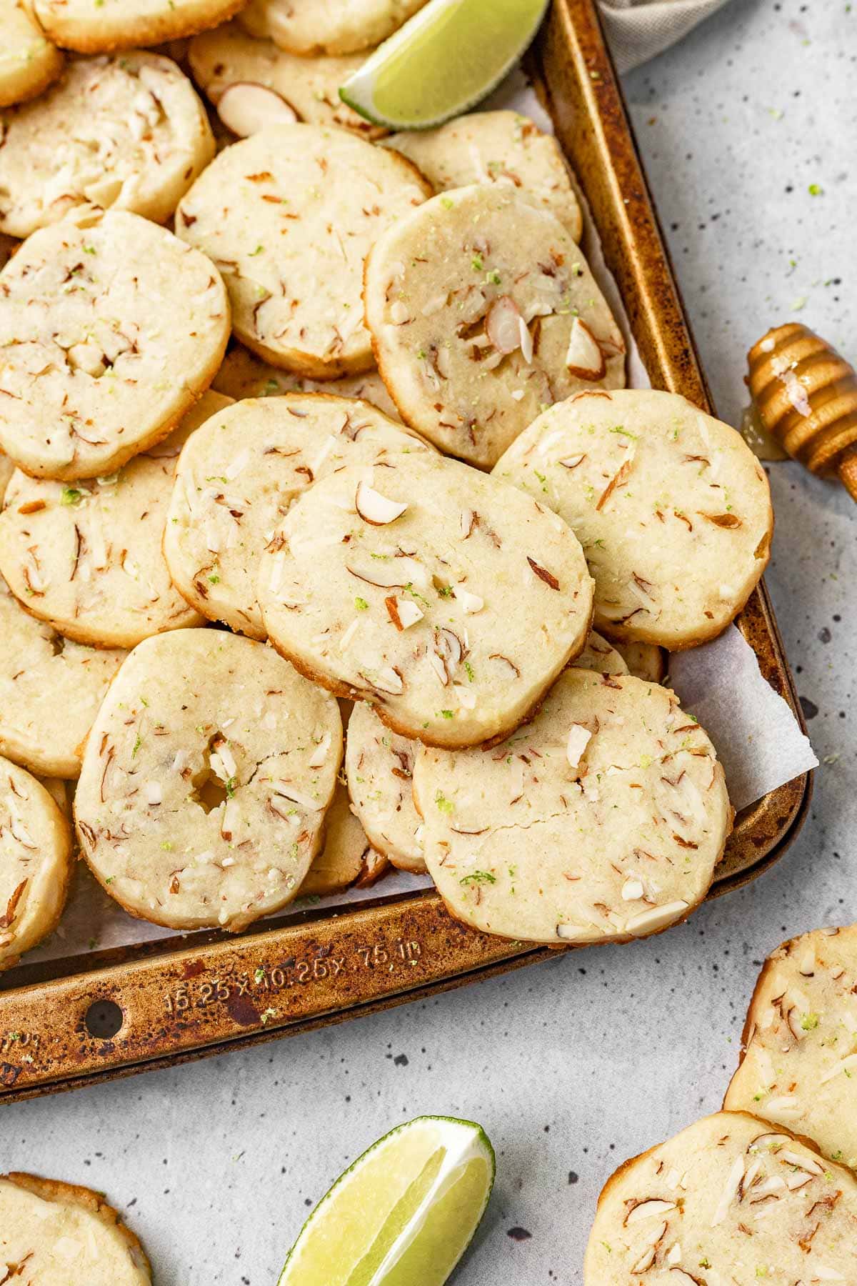 Honey Lime Cookies on baking pan