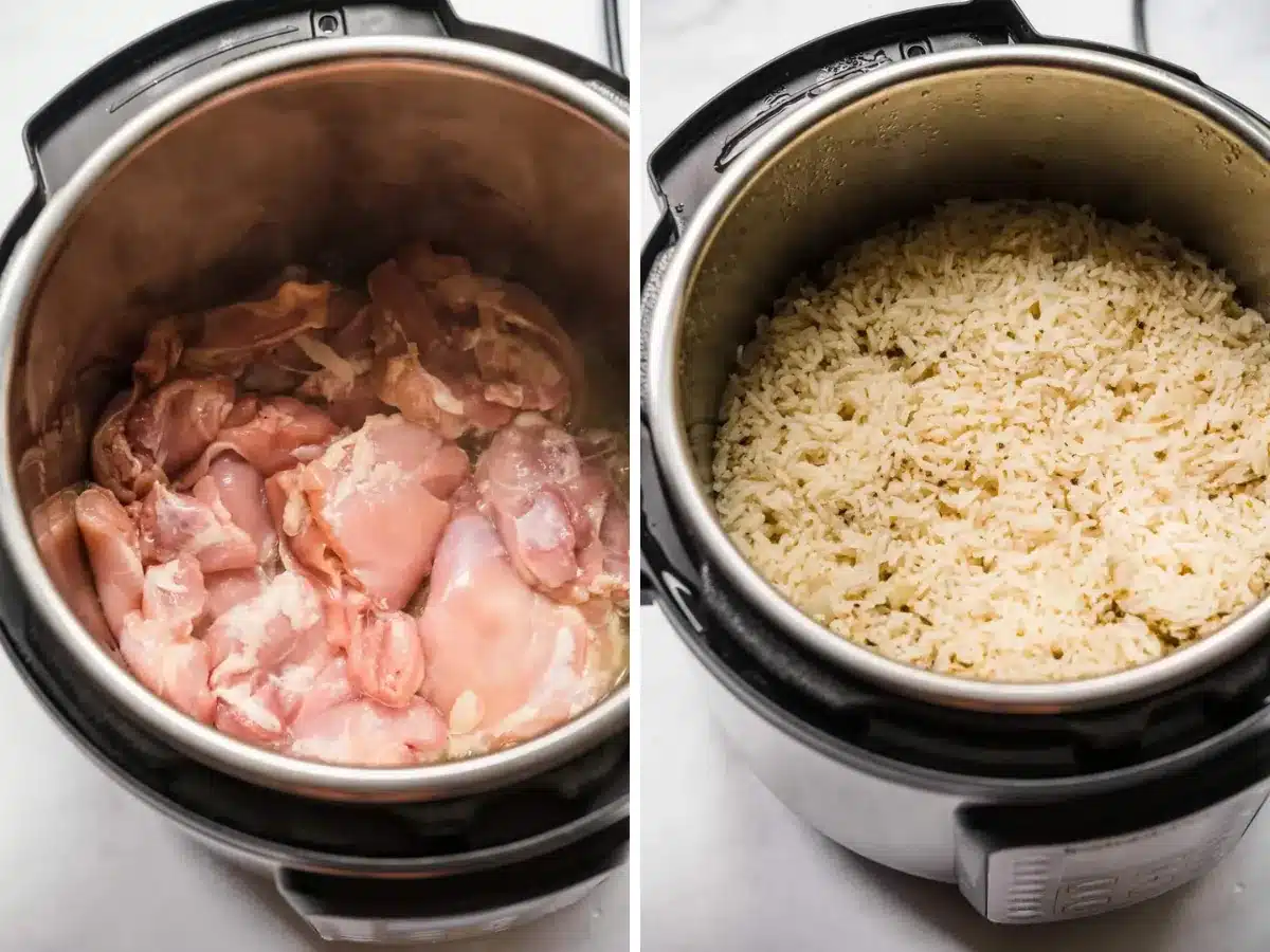 collage of making recipe in instant pot