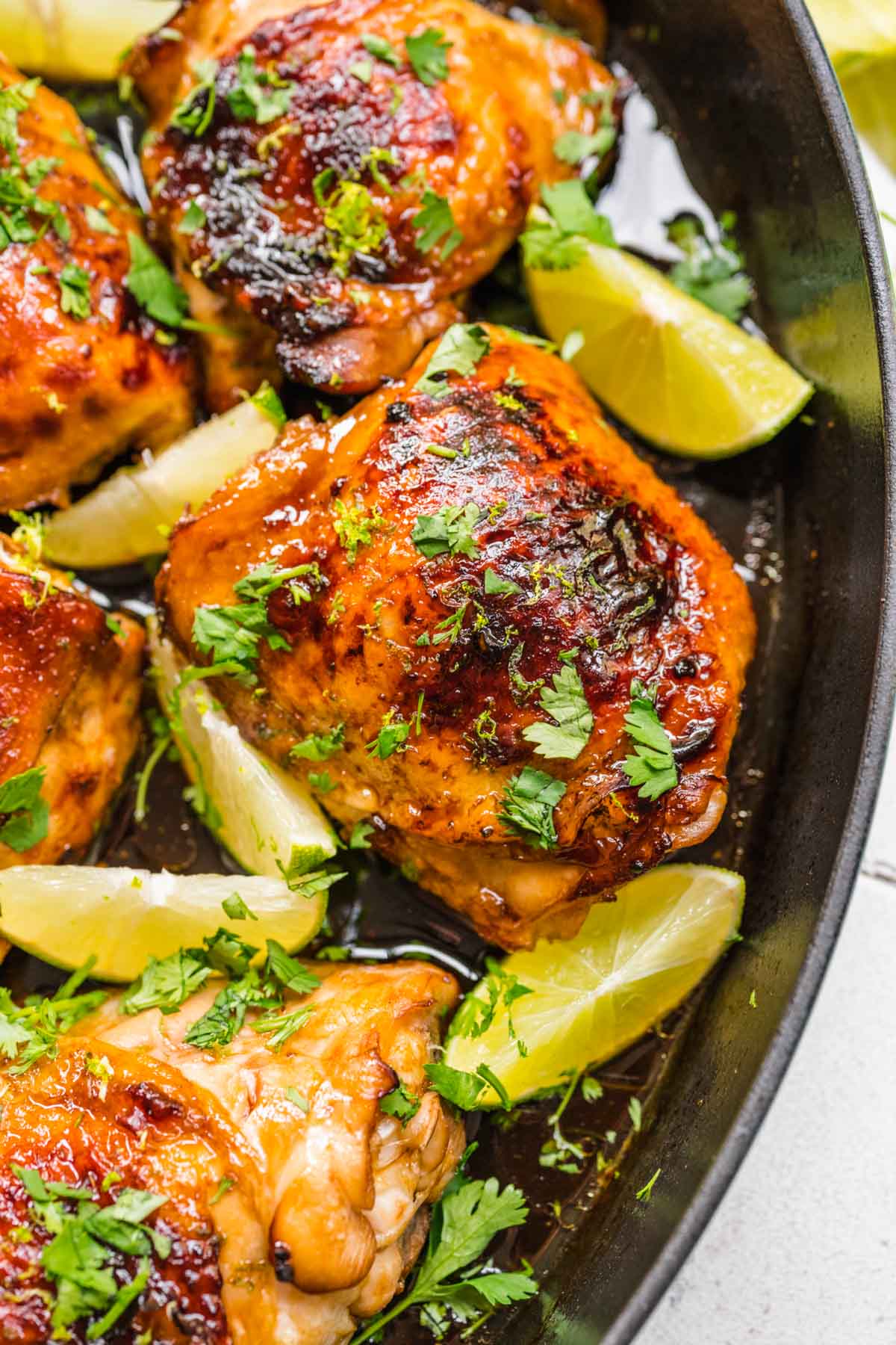 Key West Lime Chicken in cooking pan after baking