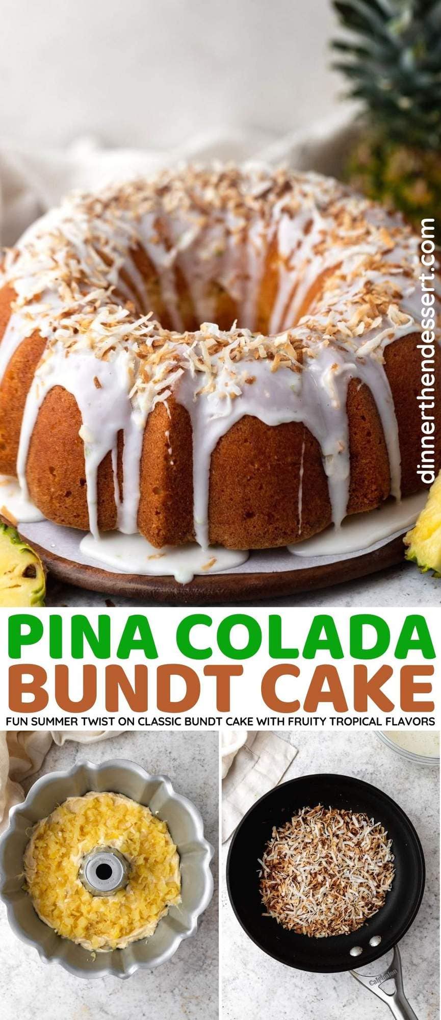Pina Colada Bundt Cake collage