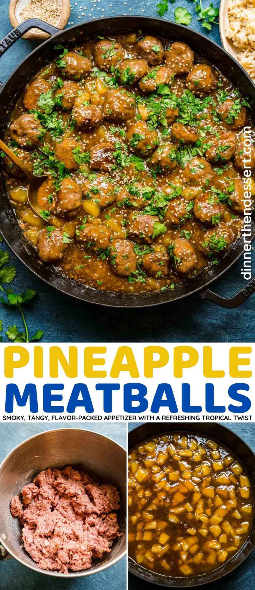 Pineapple Meatballs collage