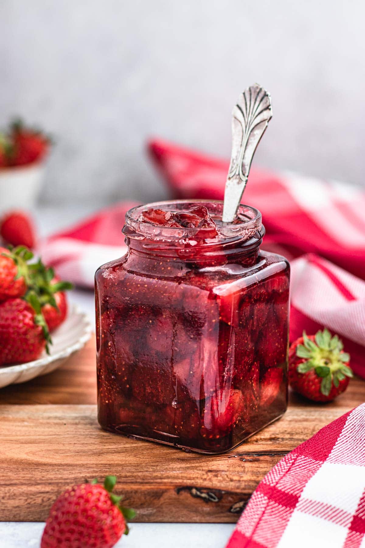 Roasted Strawberry Jam in jar