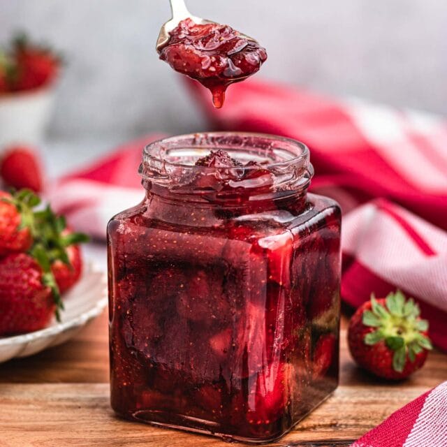 Roasted Strawberry Jam in jar 1x1