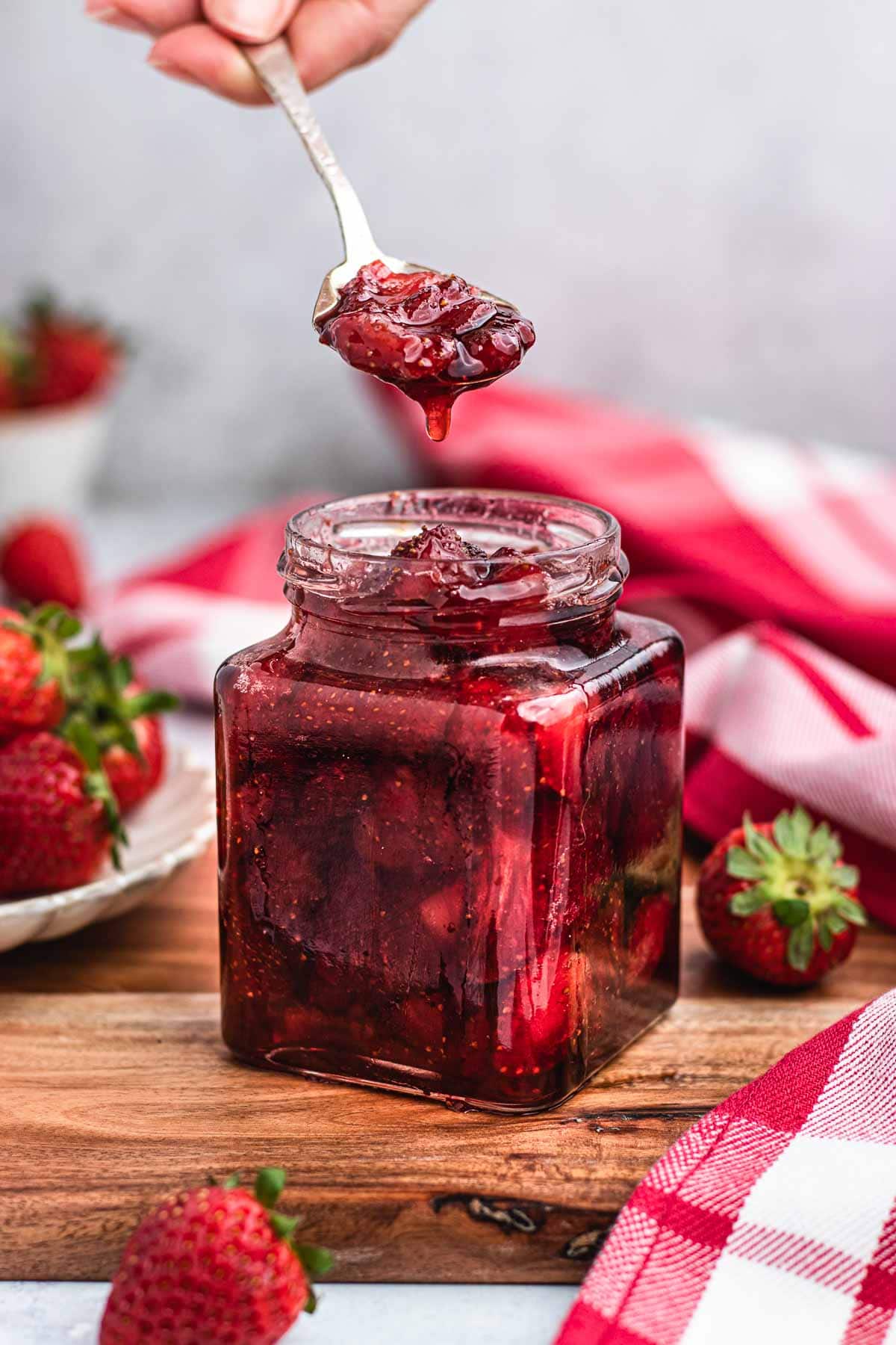 Roasted Strawberry Jam in jar