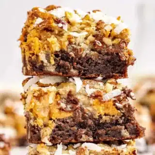 Brownies stacked on top of each other