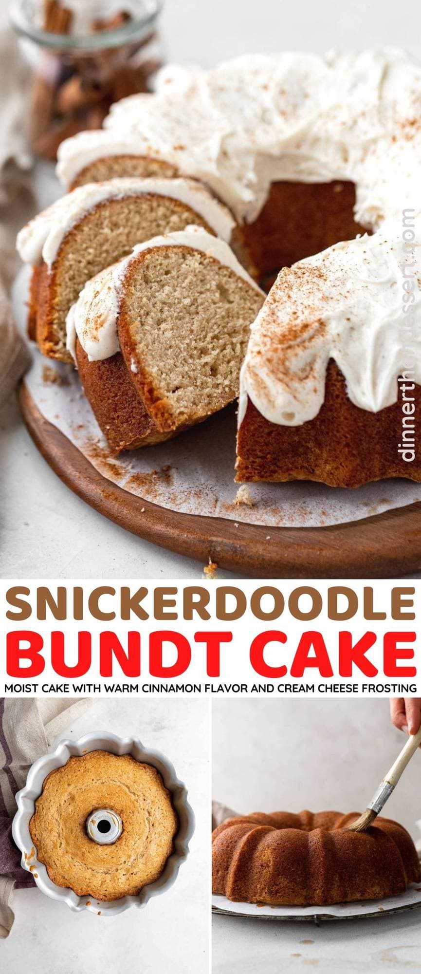 Snickerdoodle Bundt Cake collage