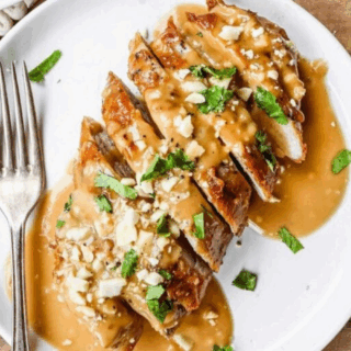 On plate with fork
