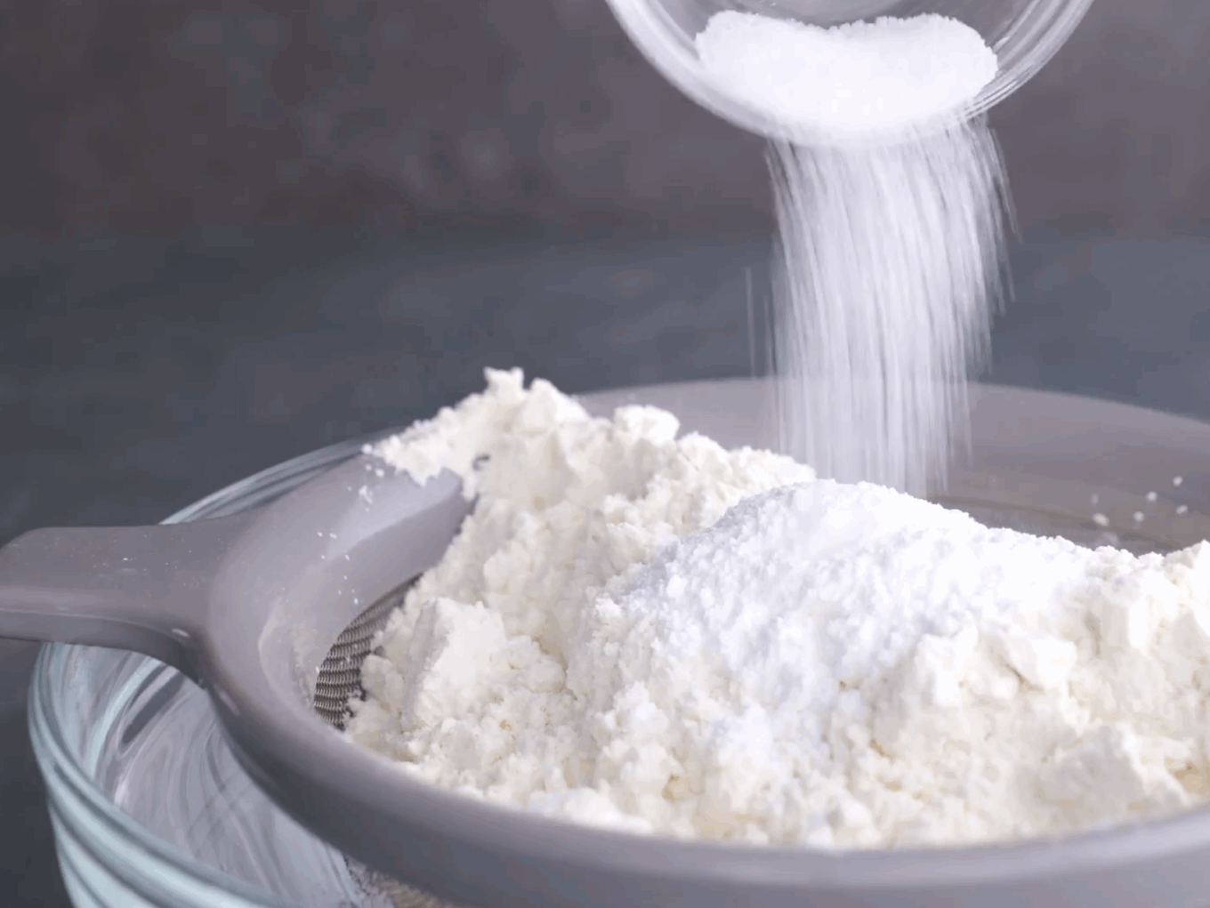 Sifting powdered sugar
