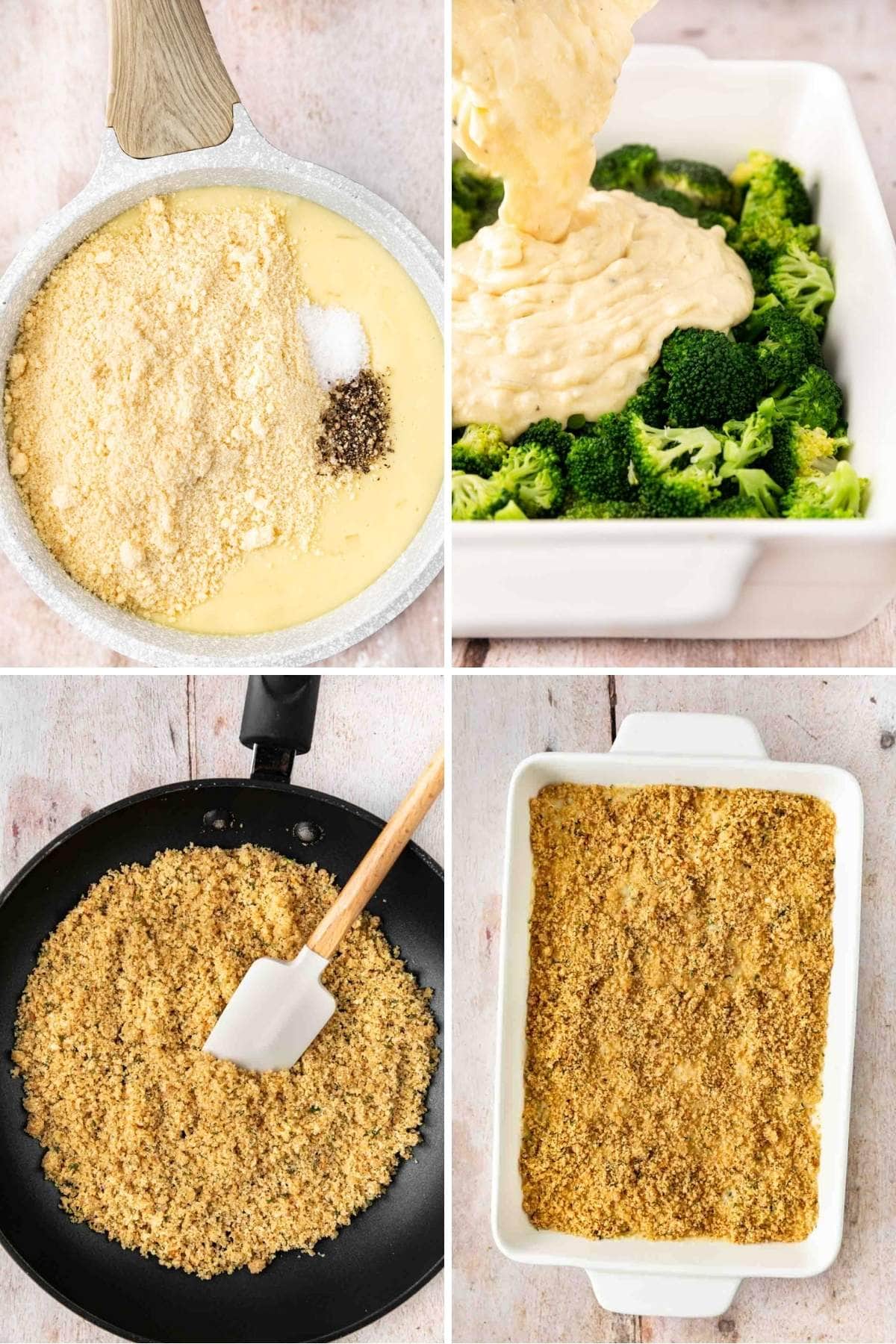 Baked Parmesan Broccoli Casserole collage