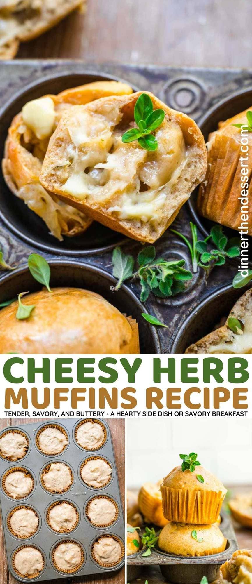 Cheesy Herb Muffins collage