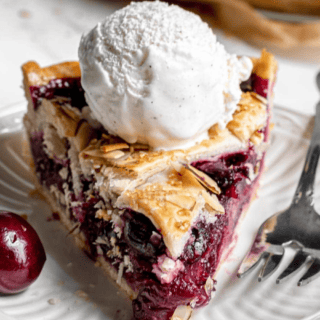 pie with ice cream on top