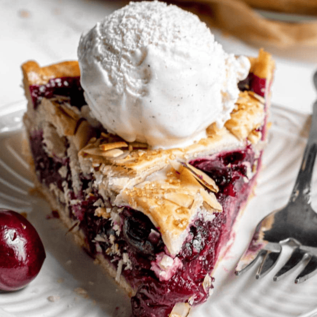 pie with ice cream on top