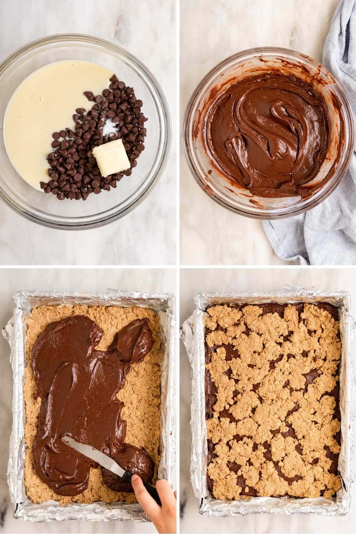 Chewy Chocolate Oat Bars collage