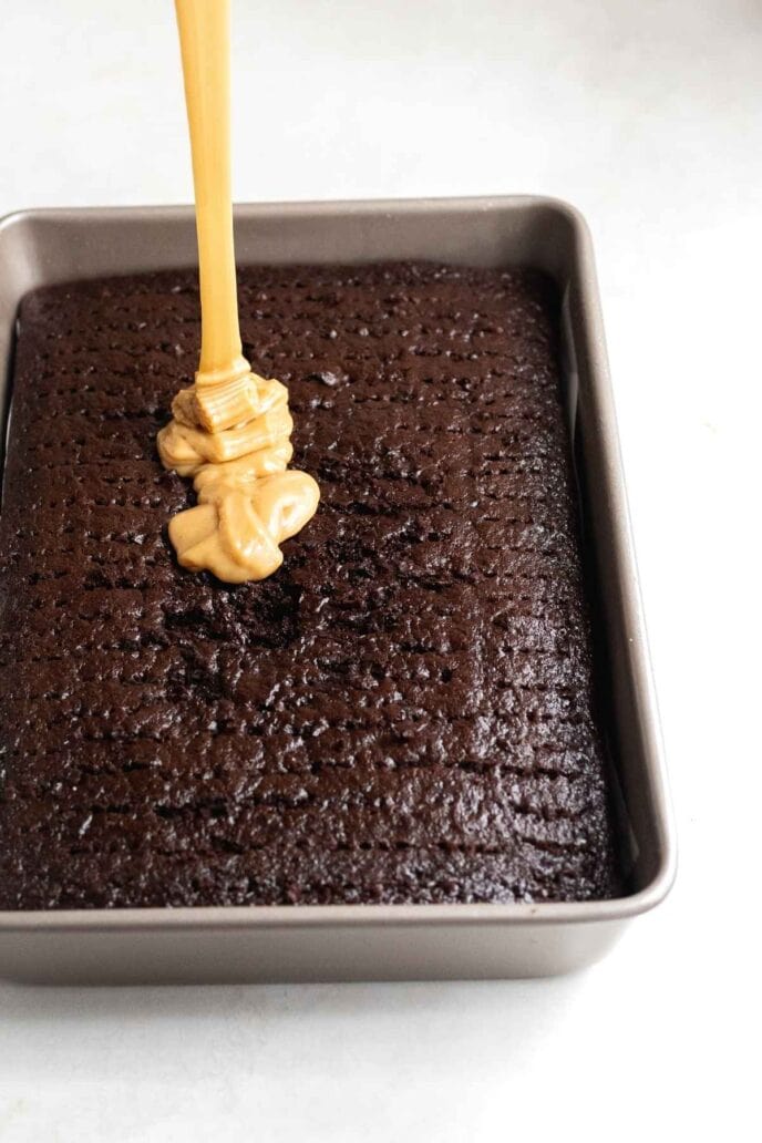 Peanut Butter Chocolate Poke Cake Recipe Dinner, then Dessert