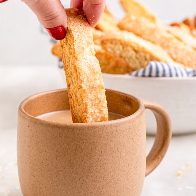 Classic Biscotti Cookies dipping in coffee 1x1