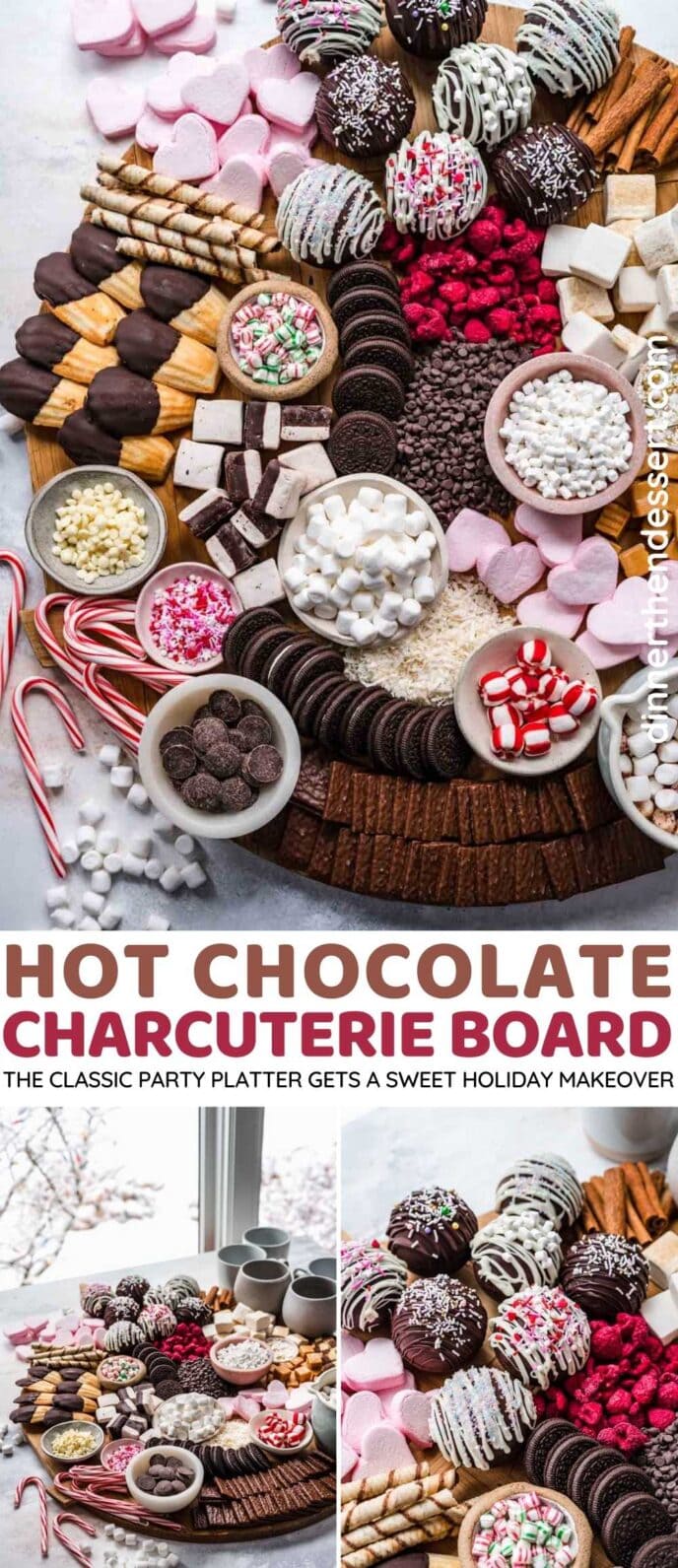 Hot Chocolate Charcuterie Board collage