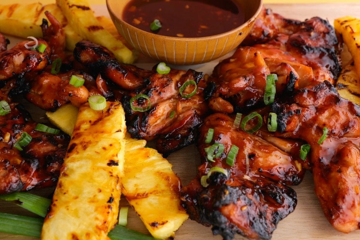 Hawaiian Huli Huli Chicken on serving plate