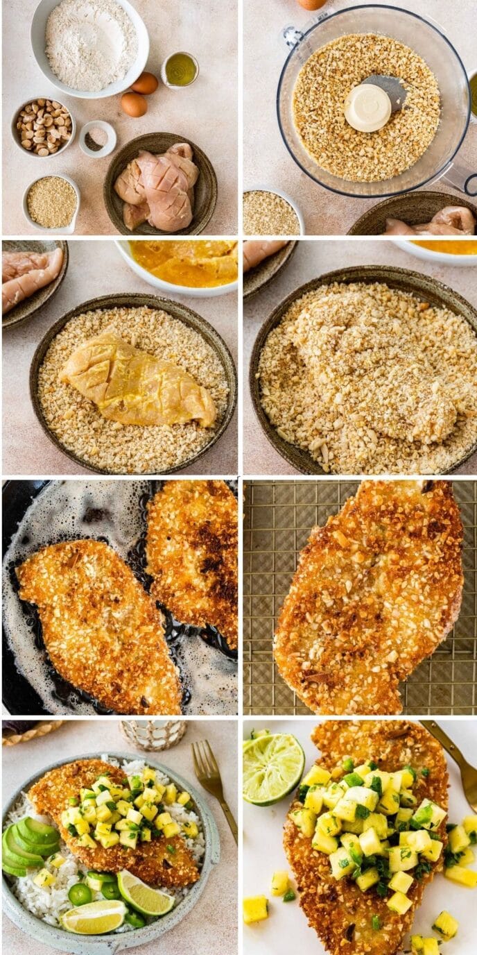 Macadamia Crusted Chicken with PineappleJalapeno Salsa Recipe Dinner