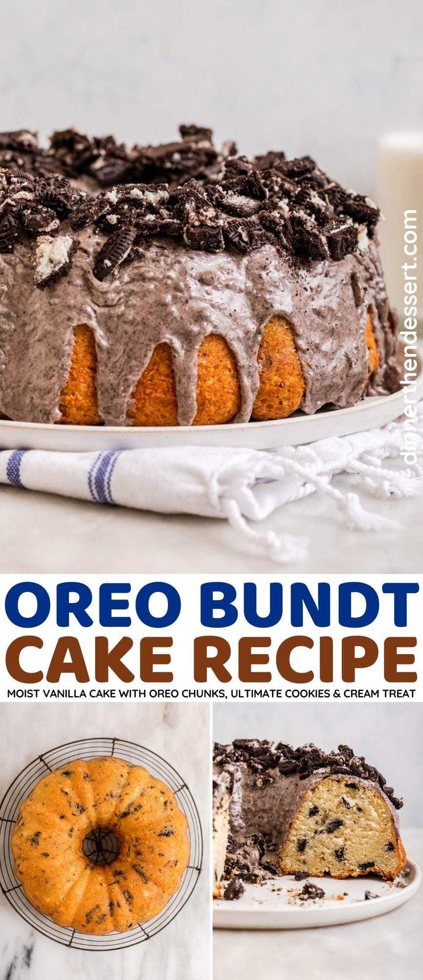 Oreo Bundt Cake collage