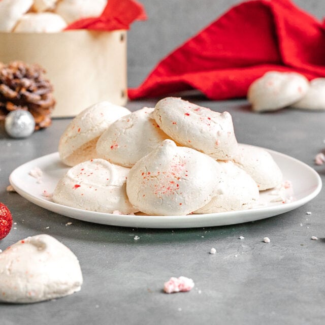 Peppermint Meringues on serving plate 1x1