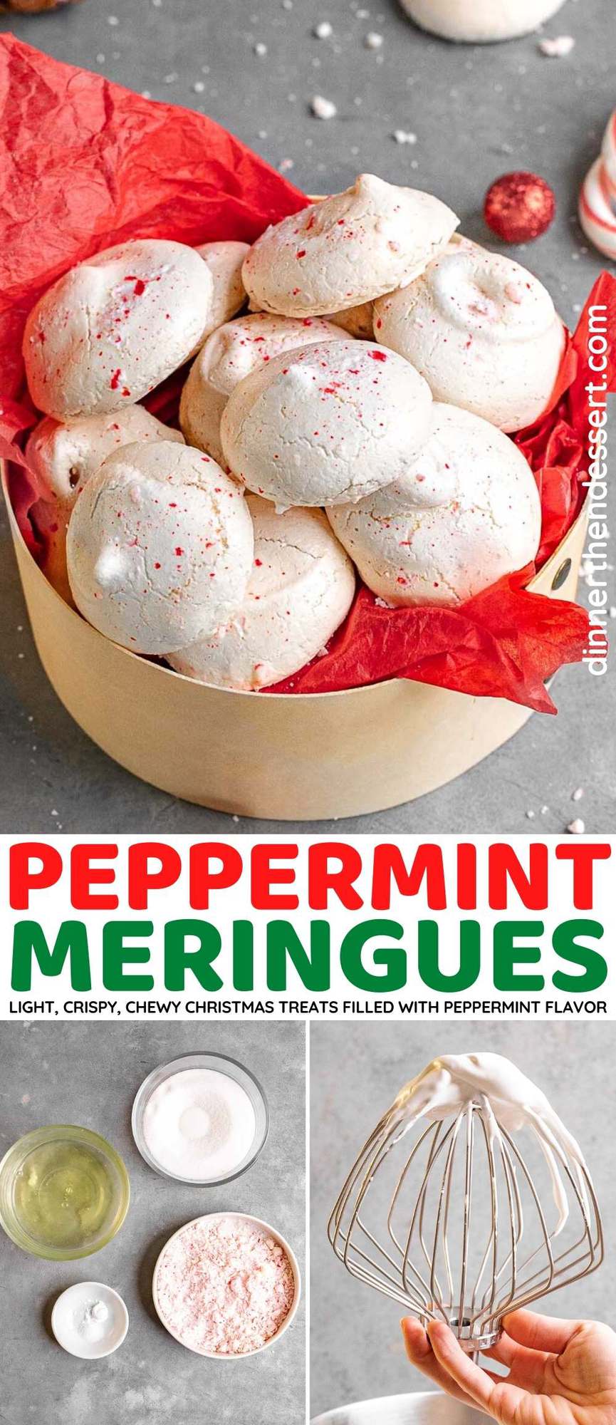 Peppermint Meringues collage