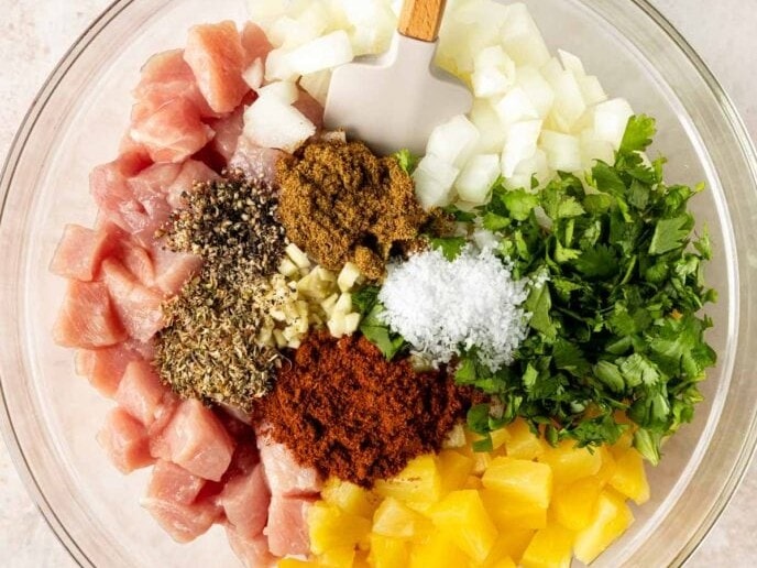 ingredients in a bowl before mixing