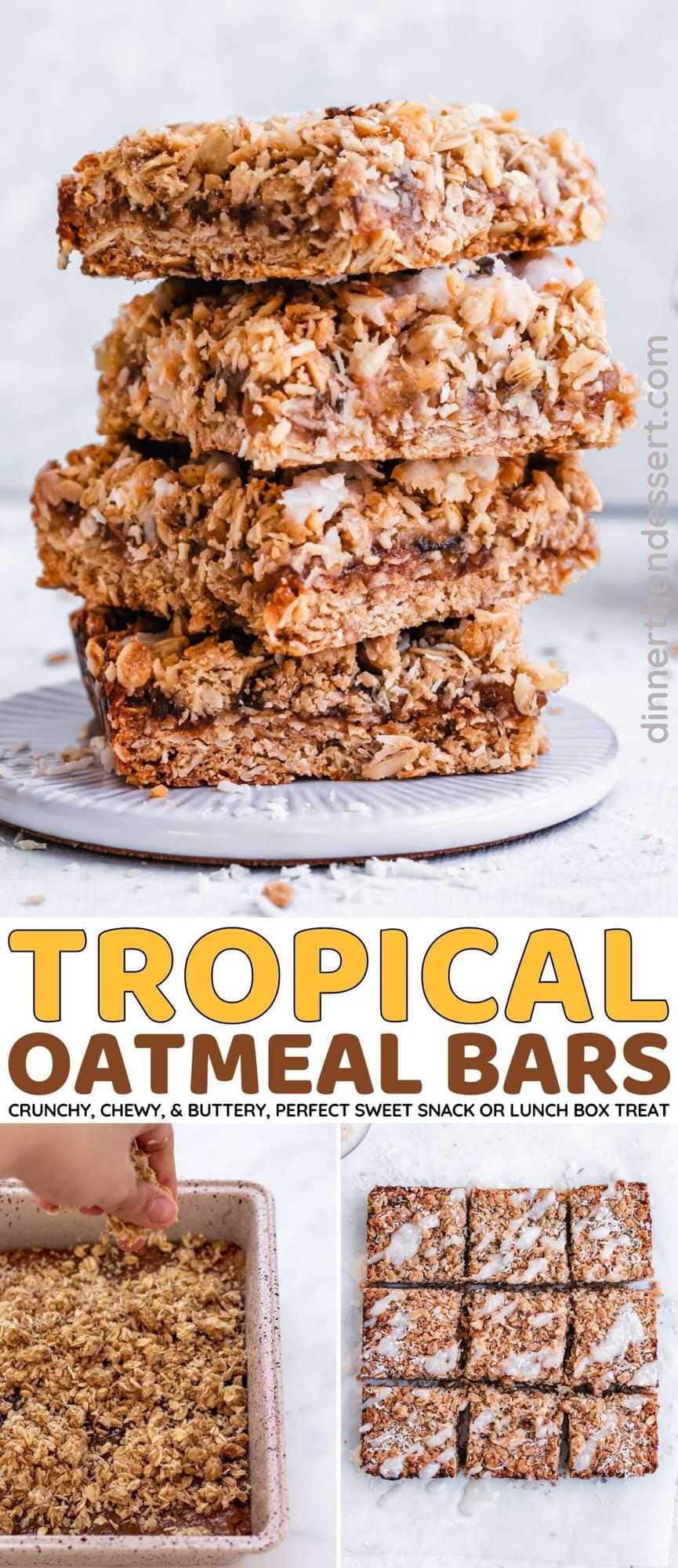 Tropical Oatmeal Bars collage