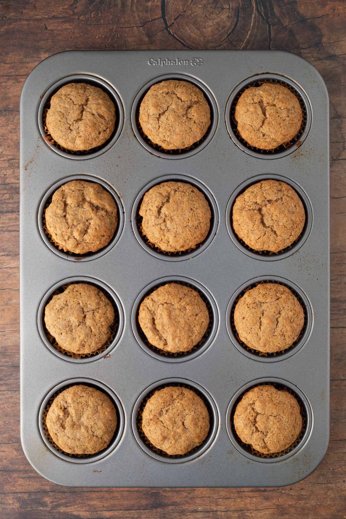 Applesauce Muffins baked in the tin