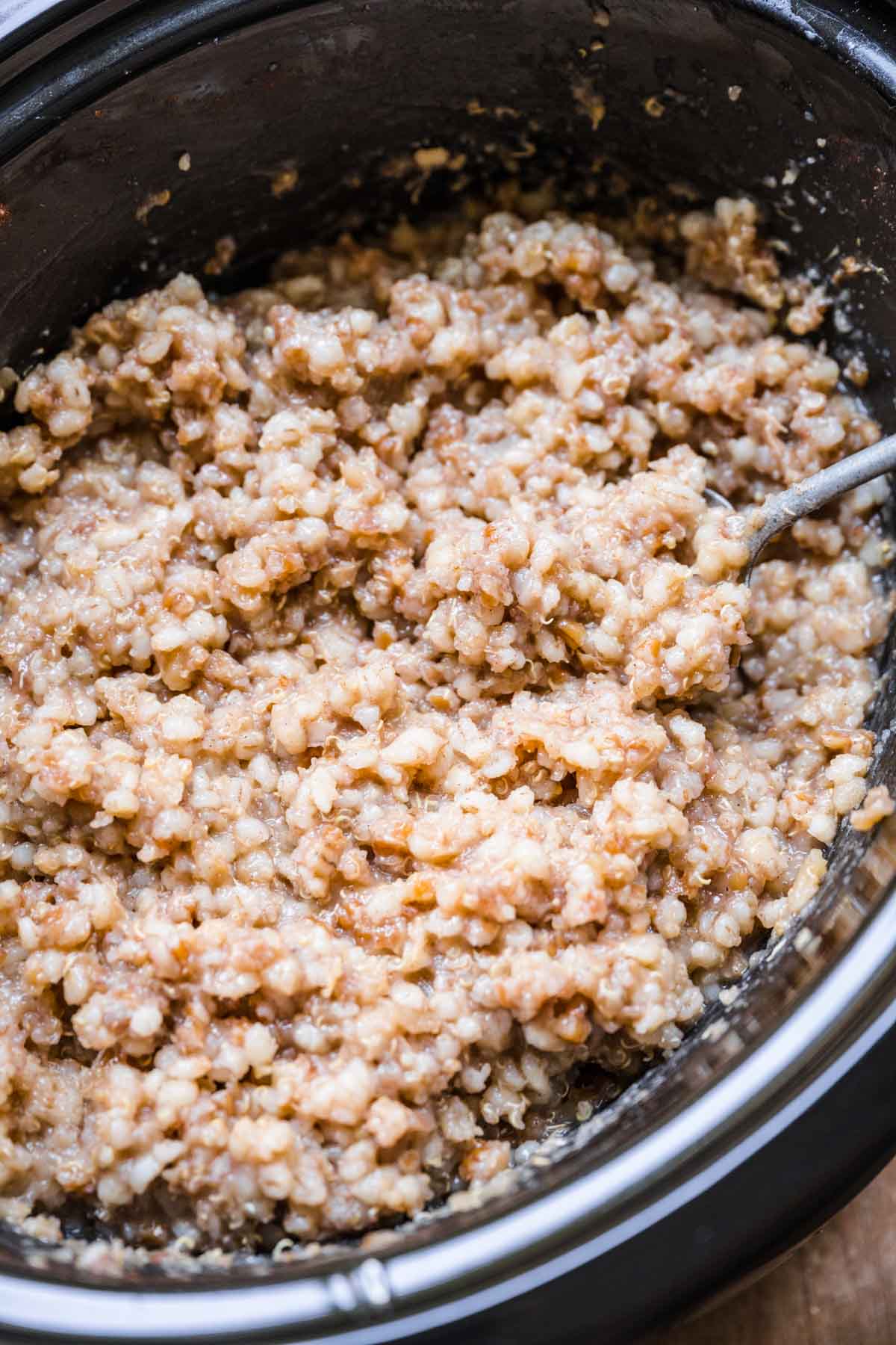 Brown Sugar Apple Whole Grains Bowl in slow cooker