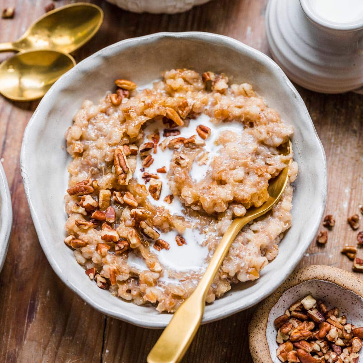 Brown Sugar Apple Whole Grains Bowl in serving bowl 1x1