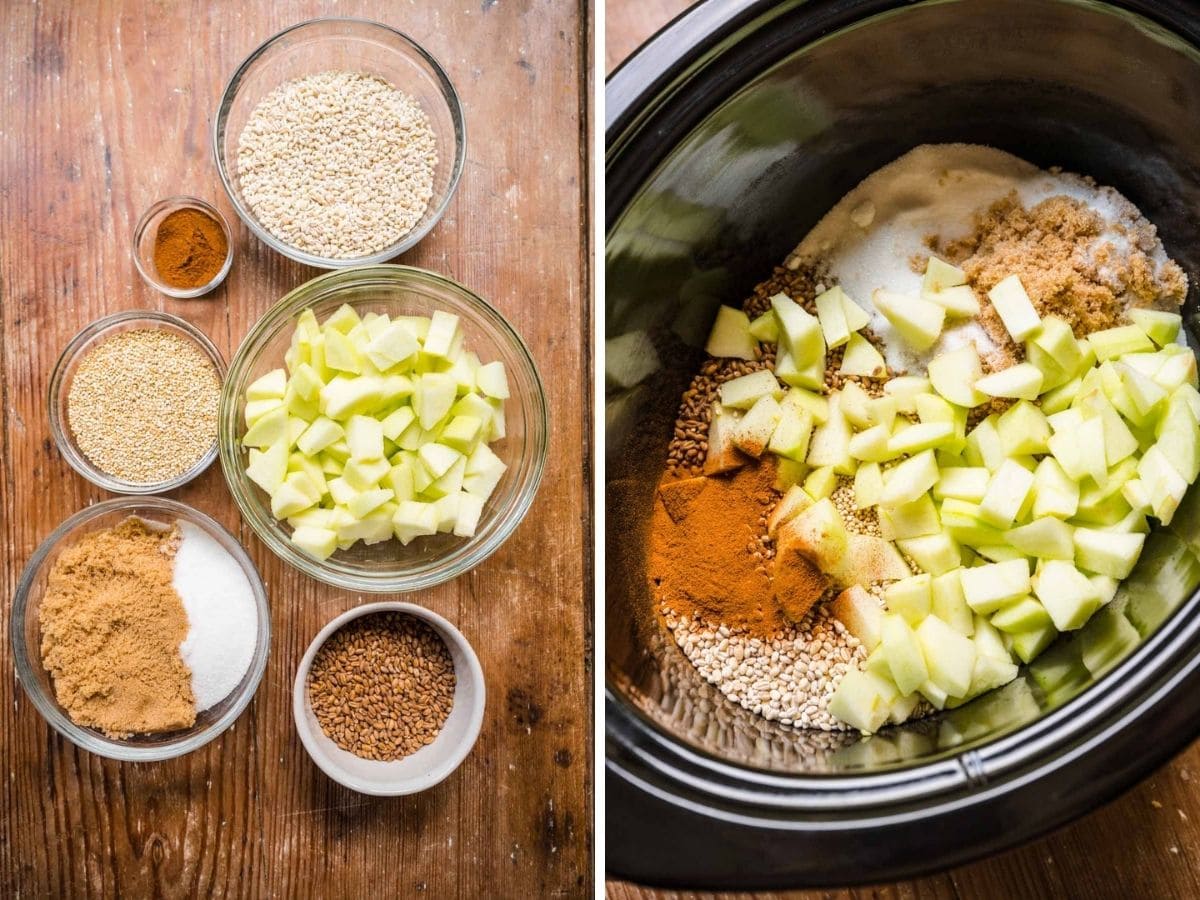 Brown Sugar Apple Whole Grains Bowl collage