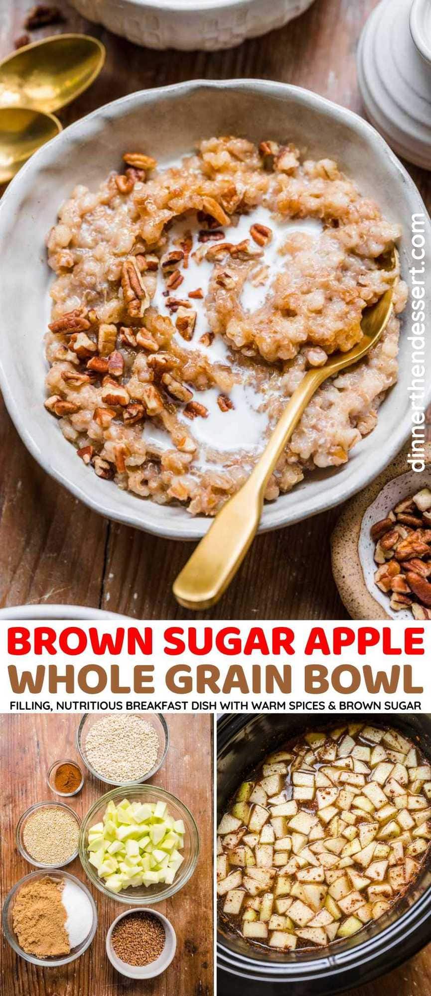 Brown Sugar Apple Whole Grains Bowl collage